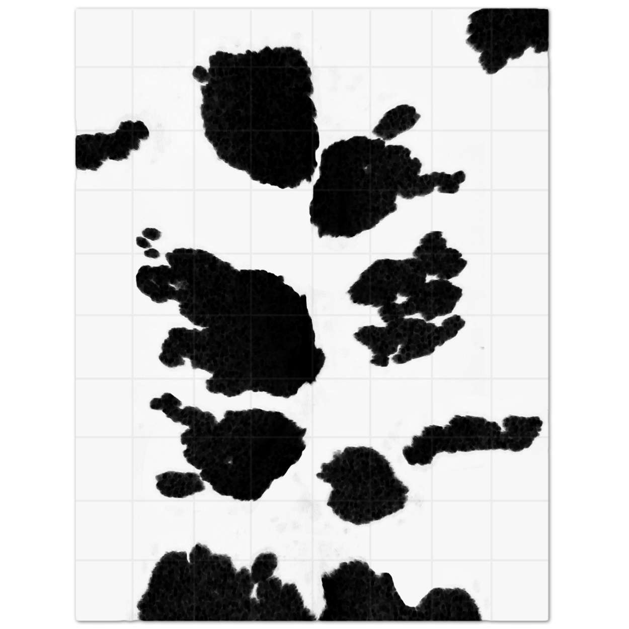 Custom Cowhide Patchwork Rug - 6in Squares - Cow Pattern - Black and White