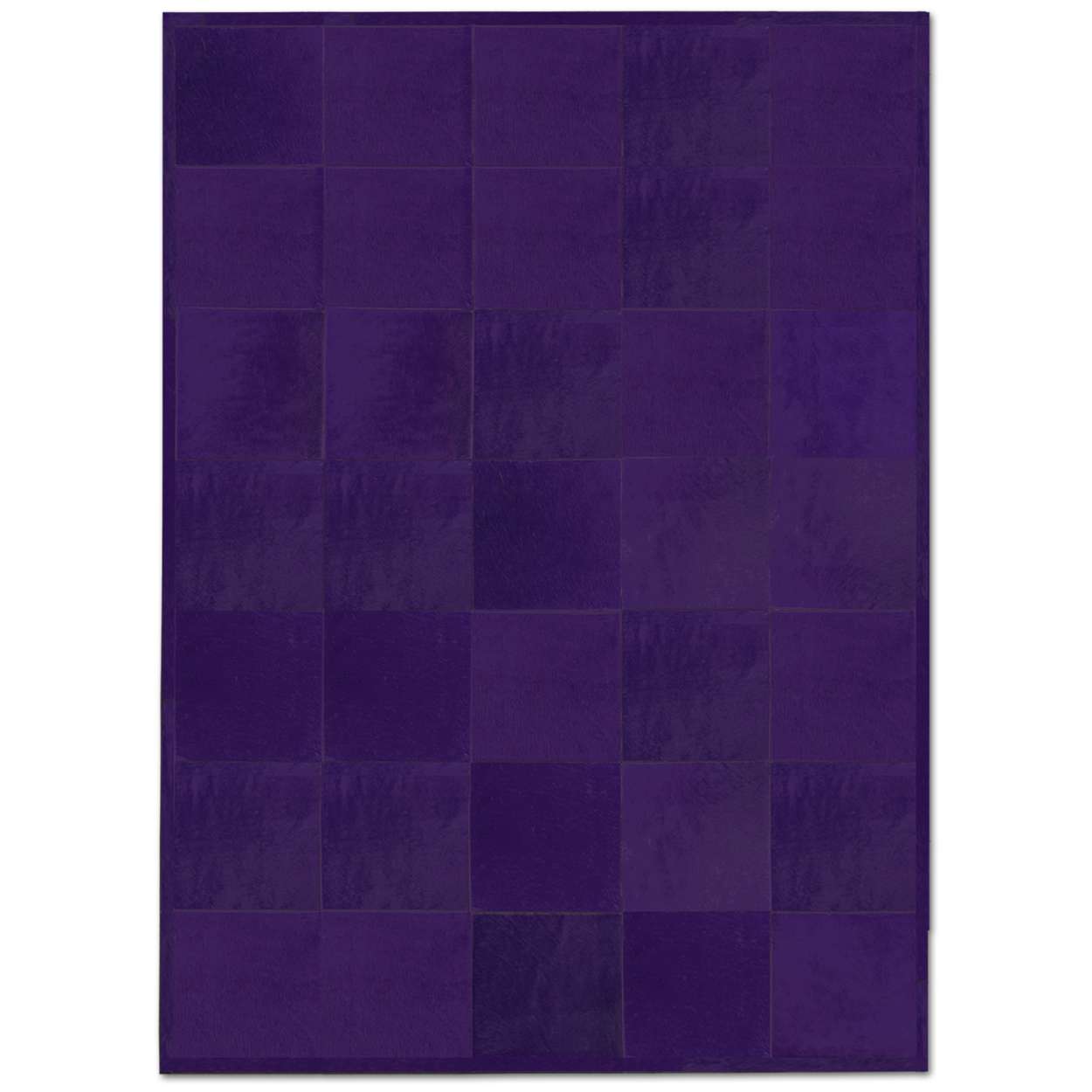 Custom Cowhide Patchwork Rug - 12in Squares - Solid Color
