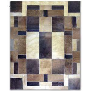 32333 - Custom Patchwork Cowhide Area Rug Architectural Multi 32333