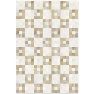 32584 - Custom Patchwork Cowhide Area Rug Square Dots White 32584