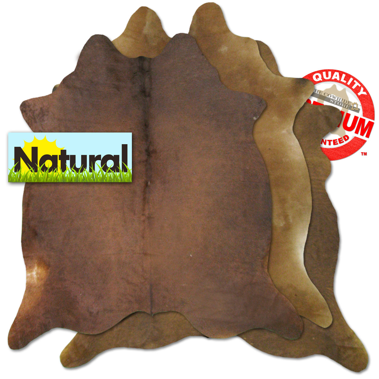 328025 - Premium Grade A Natural Solid Brown Cowhide - Choose Size