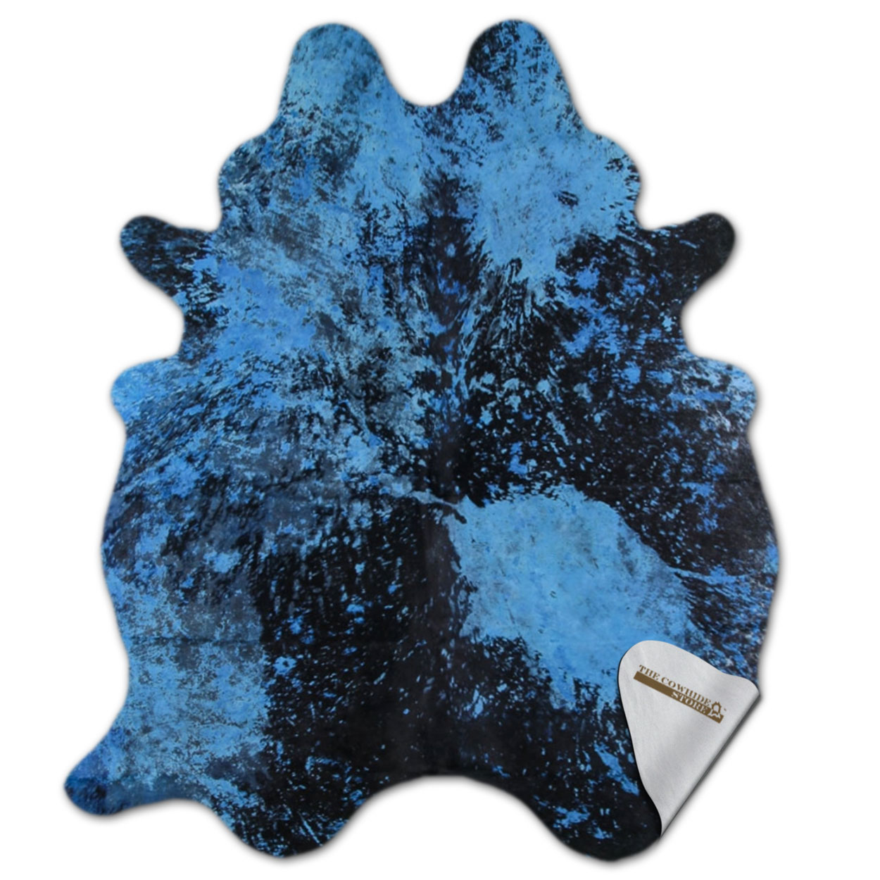 328301 - Acid Washed Distressed Blue on Black Premium Cowhide