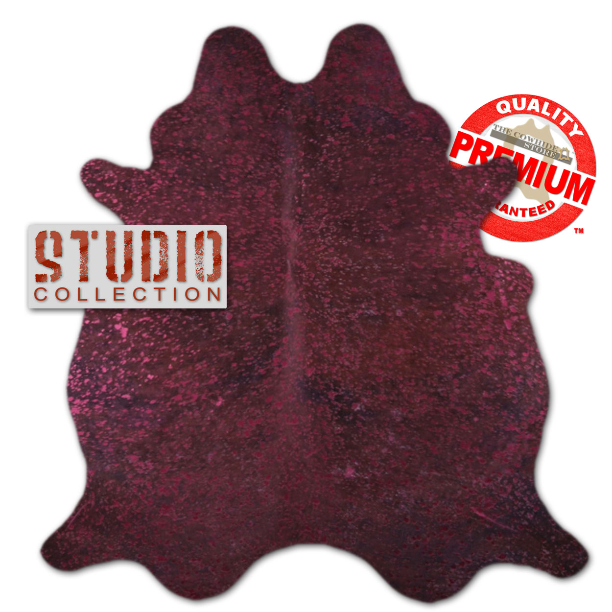 328329 - Metallic Color Splash Burgundy on Dark Brown Cowhide - Choose Size