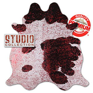 328344 - Devore Red on Black and White Premium Cowhide