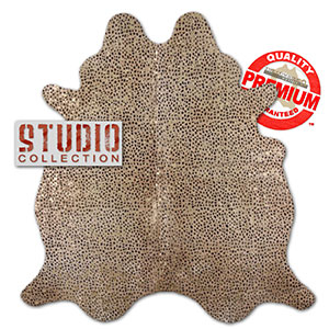 328378 - Printed Devore Gold Cheetah on Tan Premium Cowhide