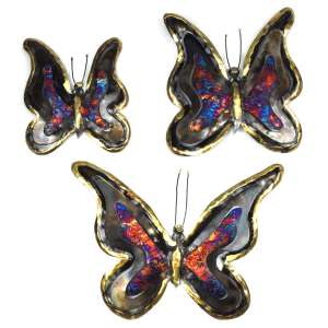 431056 - Set of 3 Rainbow Copper Drip Metal Inner Wing Butterflies