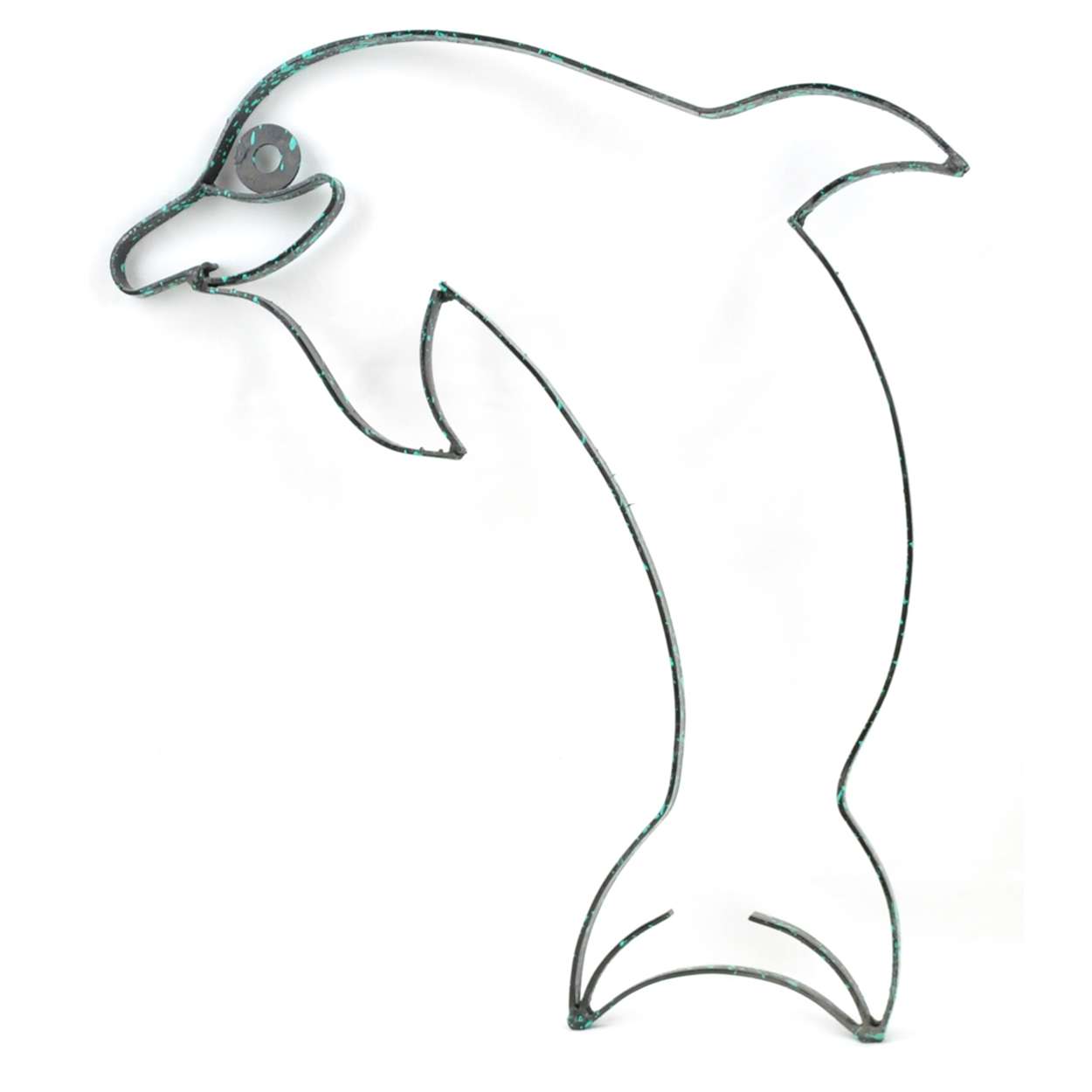 22in Iron Dolphin Wall Art - Turquoise