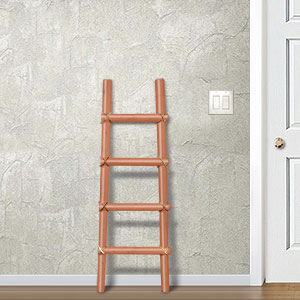 460241 - 66in Southwest Wooden Kiva Blanket Ladder in Red Mahogany