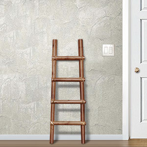 460243 - 24in Southwest Wooden Kiva Blanket Ladder in Turquoise