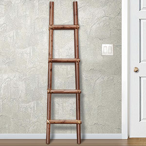 460253 - 36in Southwest Wooden Kiva Blanket Ladder in White Finish