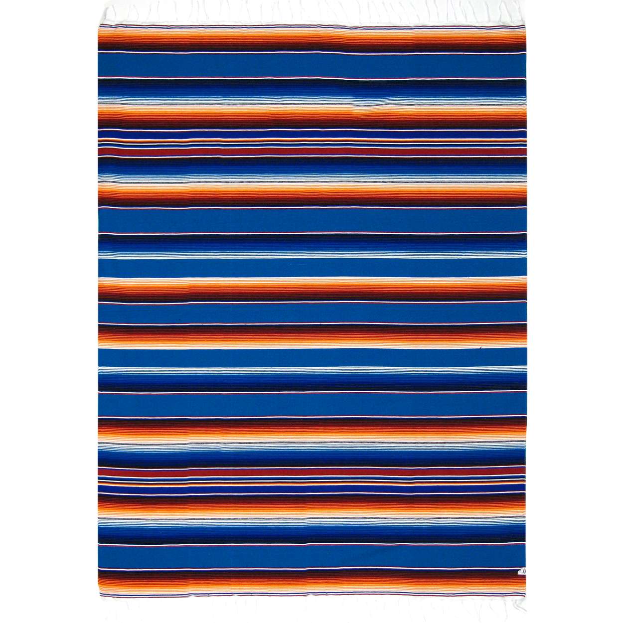 Mexican Serape Blanket - 5ft x 7ft - Blue Rainbow