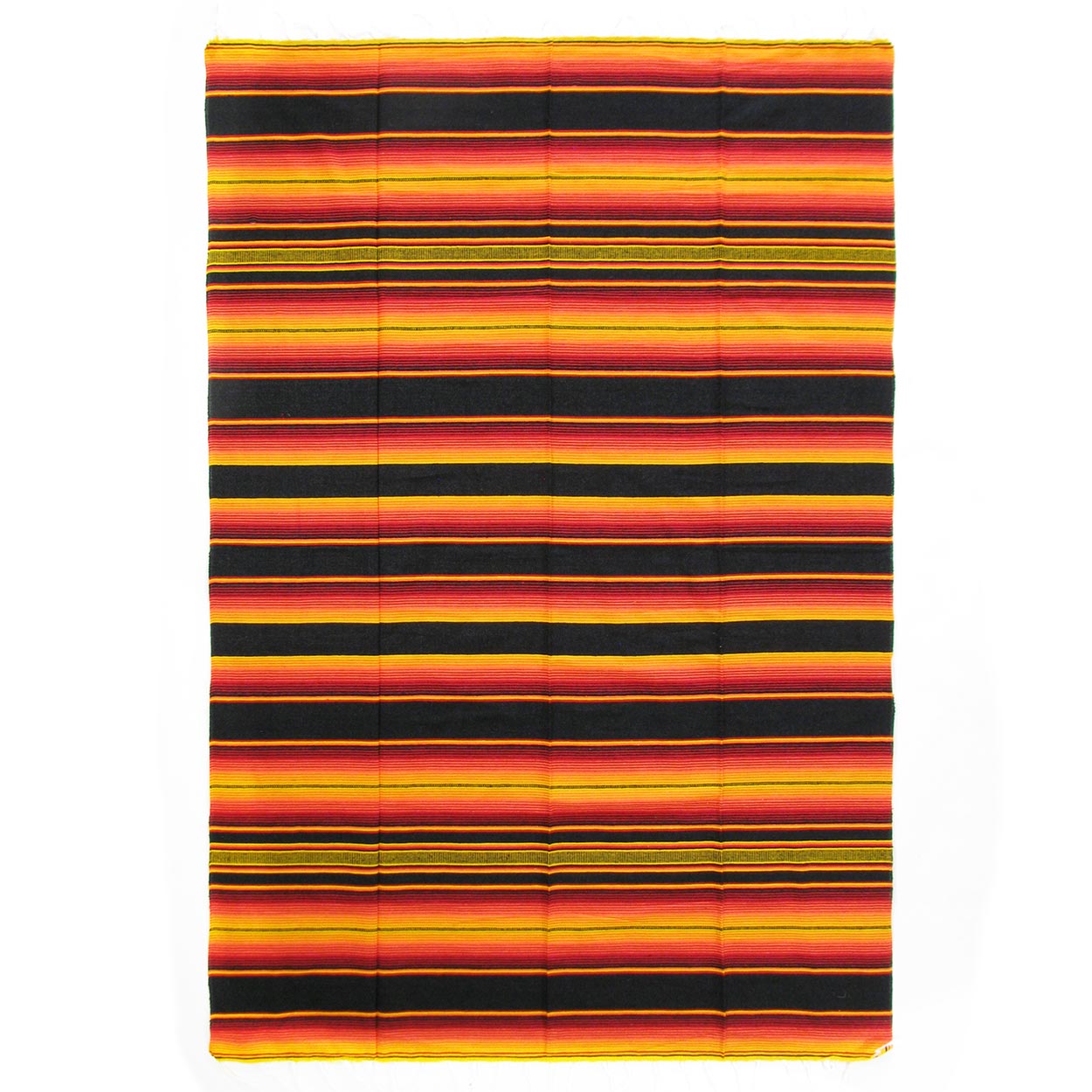 460408 - 60in x 84in Serape Blanket - Shades Of Orange With Black