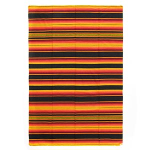 460408 - 60 x 84 Serape Blanket Shades Of Orange With Black 460408