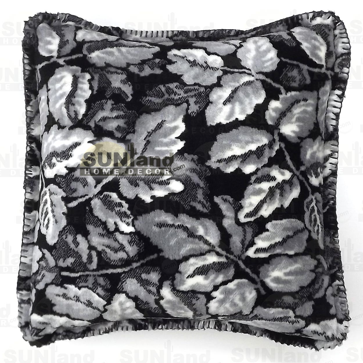 461598 - Monterey Mills Denali Micro-Plush 18in Pillow - Black Leaves