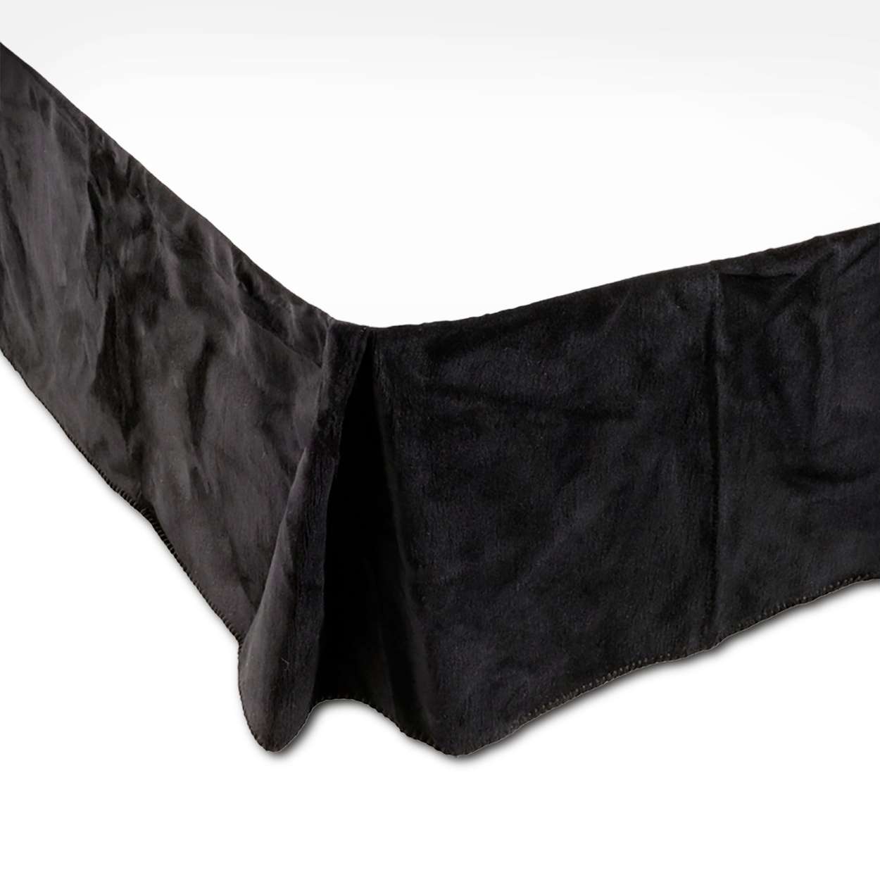 Micro-Plush Bed Skirt Queen 001 Solid Black