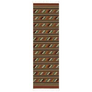 471012 - Custom Size Premium Zapotec Hall Runner - Brown Zigzag NN3