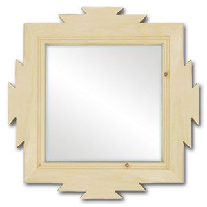 489100 - 18in Natural Pine Southwest Decor Lodge Mirror