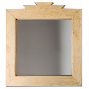 17in Simple Southwest Lodge Natural Pine Wall Mirror - stk