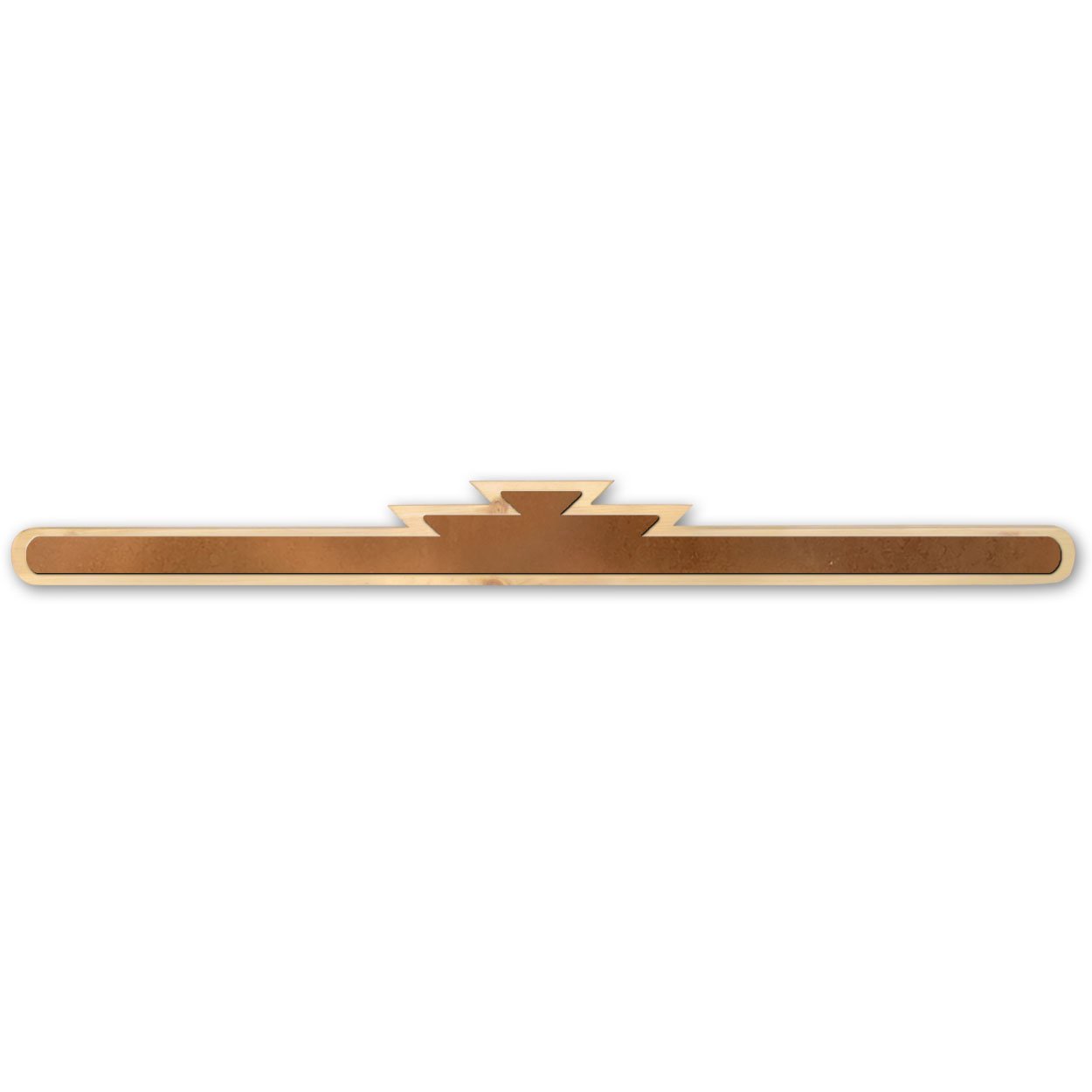 4902 - Natural Pine Wooden Rug Hanger with Santa Fe Metal Accent