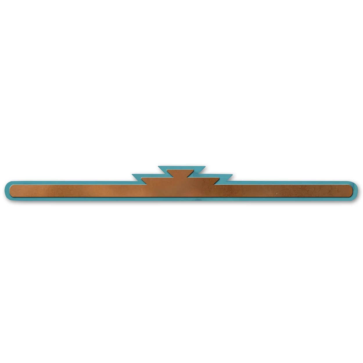 4906 - Turquoise Pine Wooden Rug Hanger with Santa Fe Metal Accent