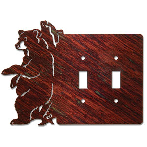 531251 - Lazart Bear on Side Natural Fusion Double Std Switch Plate