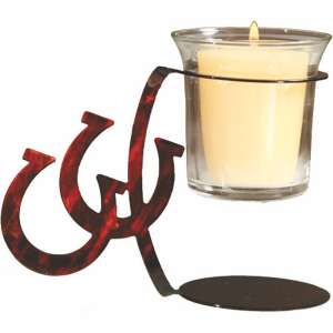 548663 - 4in Artlites Candle Holder - Horseshoes Natural Fusion