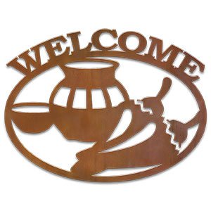 600108 - Chilies and Pots Metal Welcome Sign