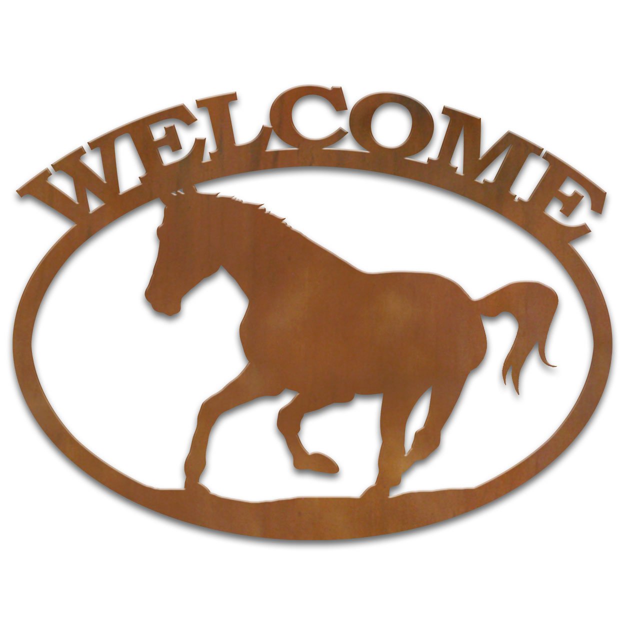 600112 - Running Horse Metal Welcome Sign