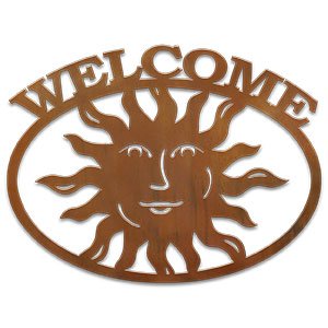 600124 - Happy Sun Metal Welcome Sign