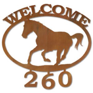 600312 - Running Horse Welcome Custom House Numbers