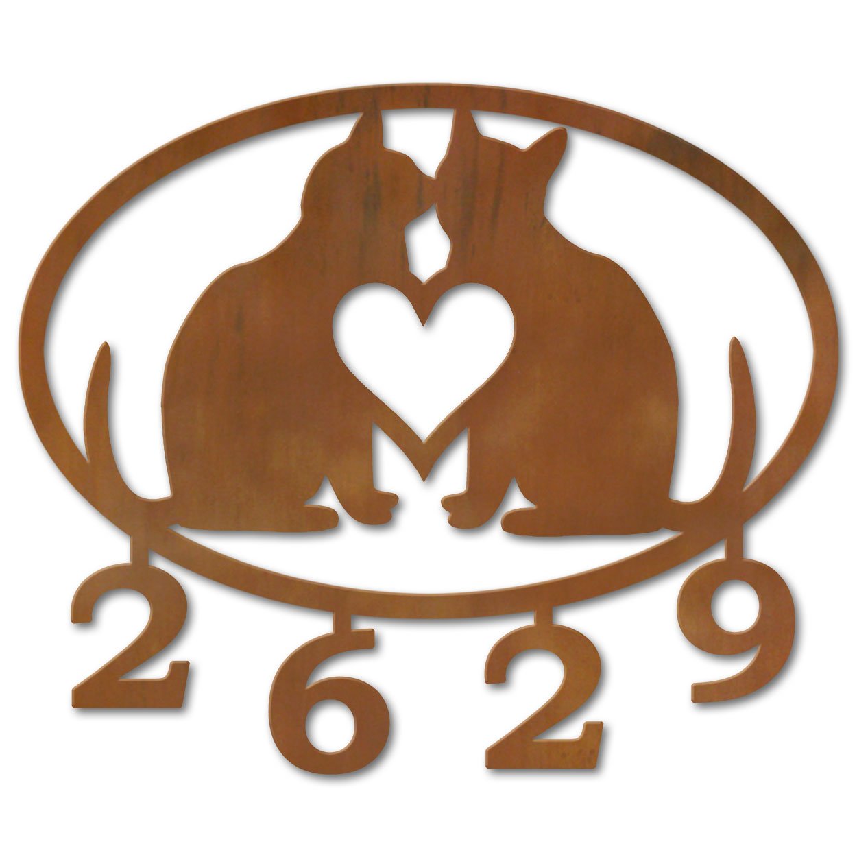 600406 - Cats in Love Custom House Numbers