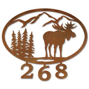 600419 - Moose Scene Custom House Numbers
