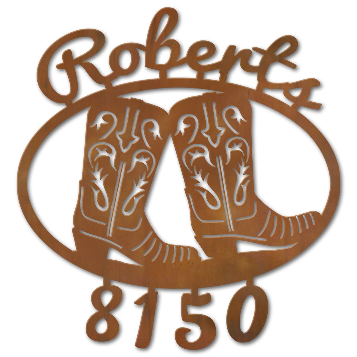 600604 - Boots Custom Name and House Numbers