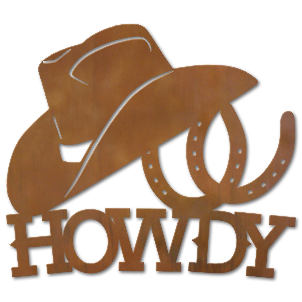 600702 - Cowboy Hat Metal Howdy Sign Wall Art