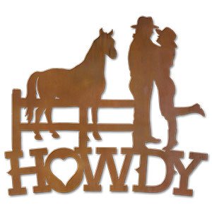 600704 - Heart Horse Lovers Metal Howdy Sign