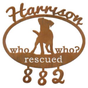 600821 - Rescued Dog Custom Name and House Numbers