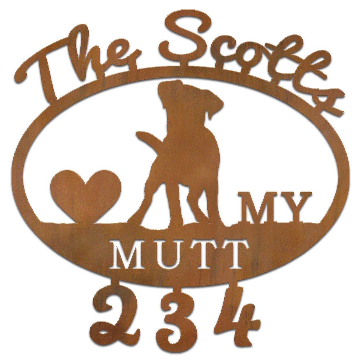 600822 - Heart My Mutt Custom Name and House Numbers