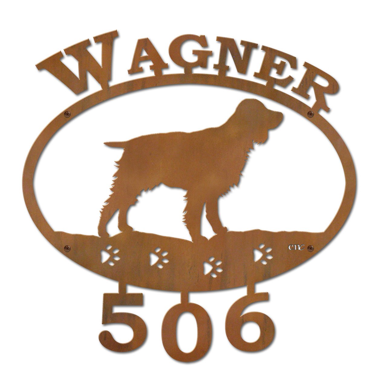 600844 - English Springer Spaniel Custom Name and House Numbers