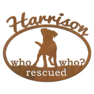 600921 - Rescued Dog Custom Metal Name Sign