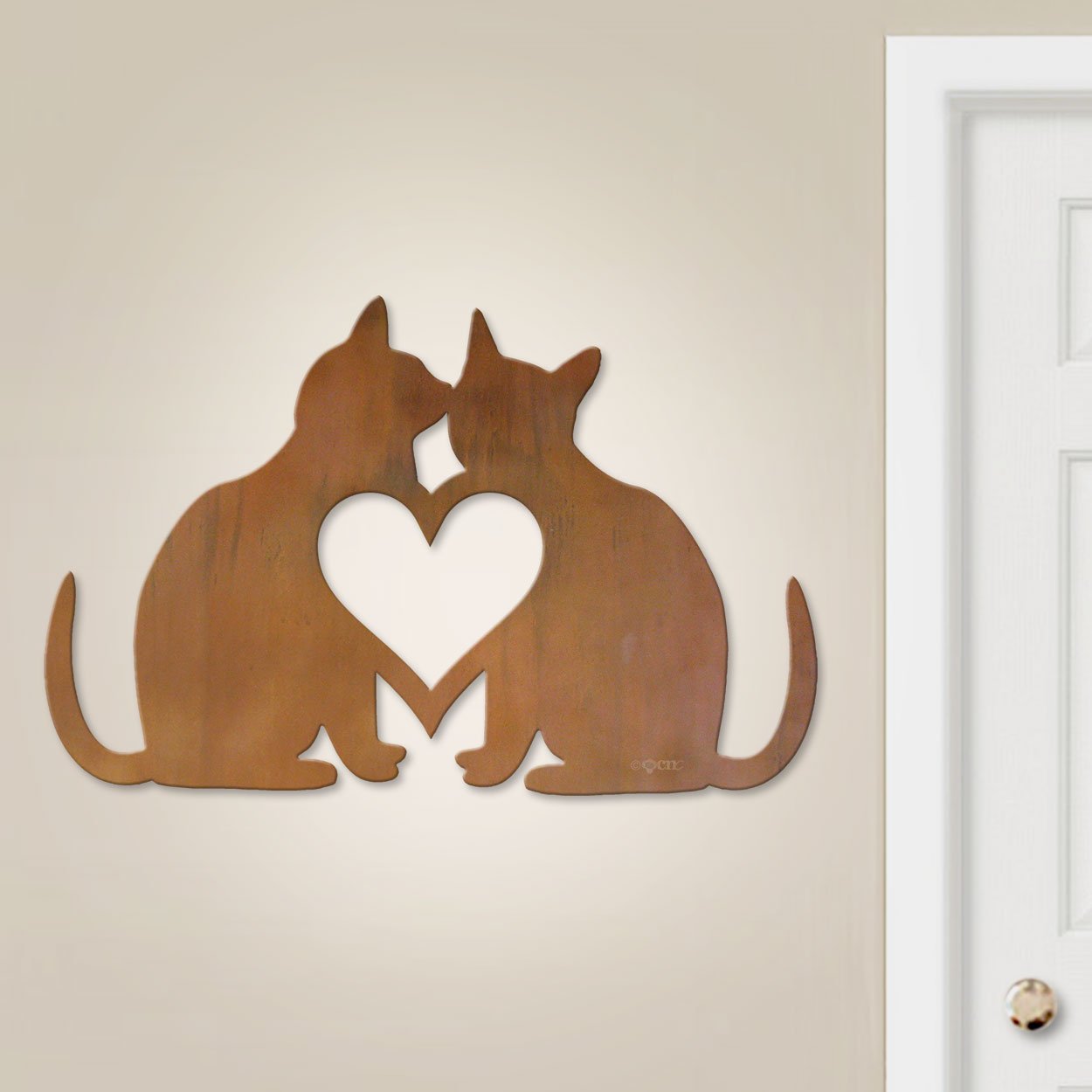 601007 - 36in Cats in Love Large Metal Wall Art