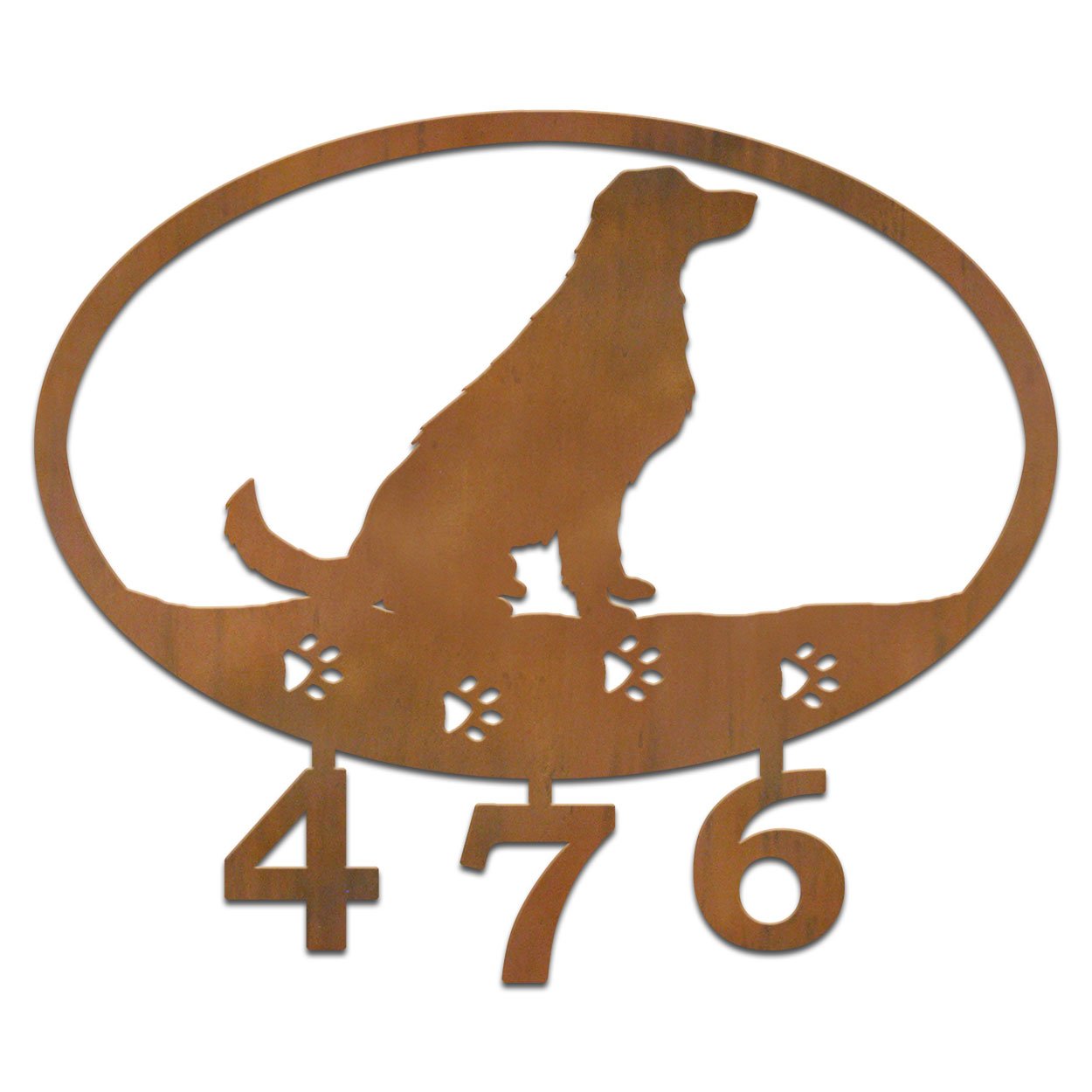 601110 - Golden Retriever Dog Breed Custom House Numbers