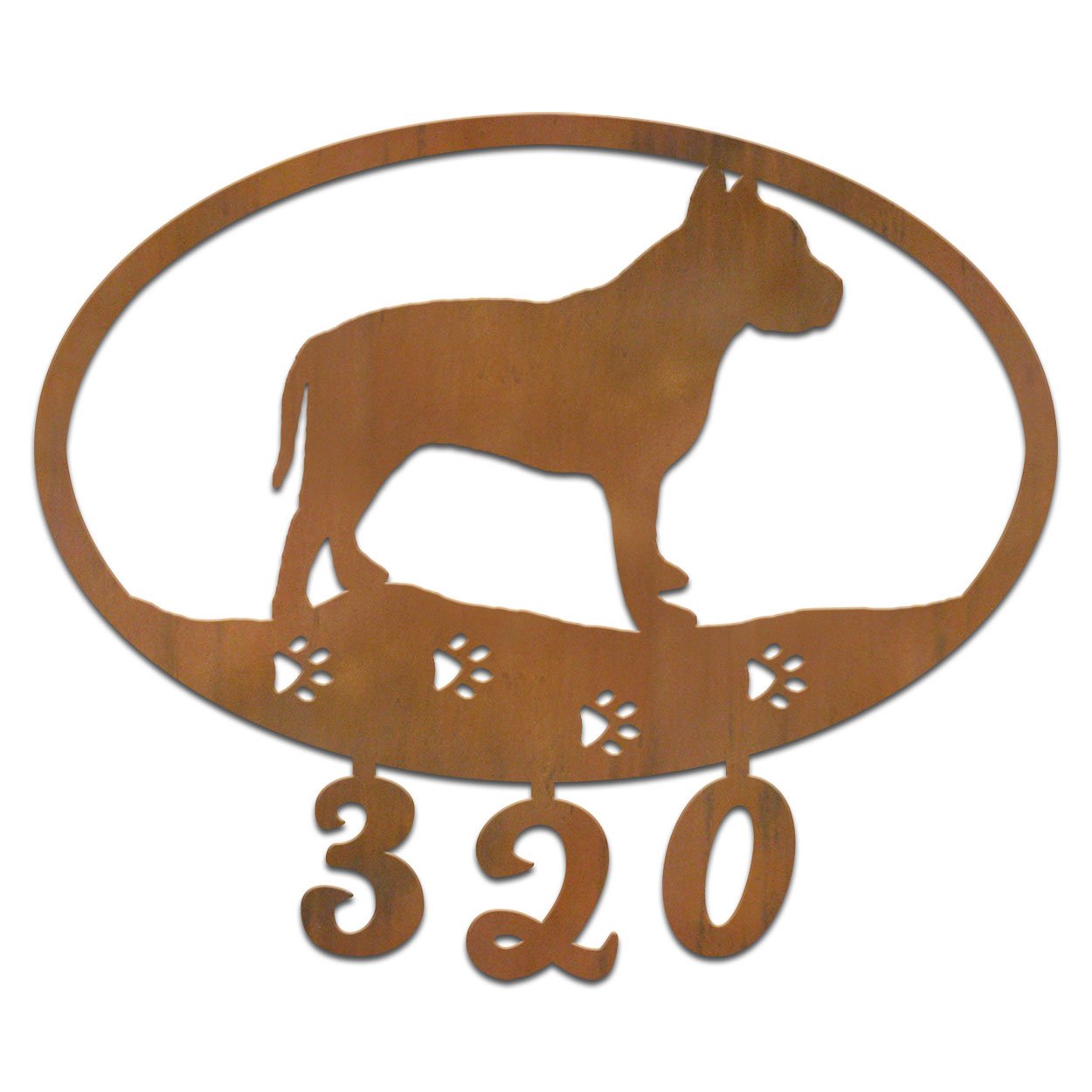 601114 - Pitbull Terrier Custom House Numbers