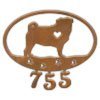601117 - Pug Dog Breed Pug Custom Metal Address Numbers Wall Art
