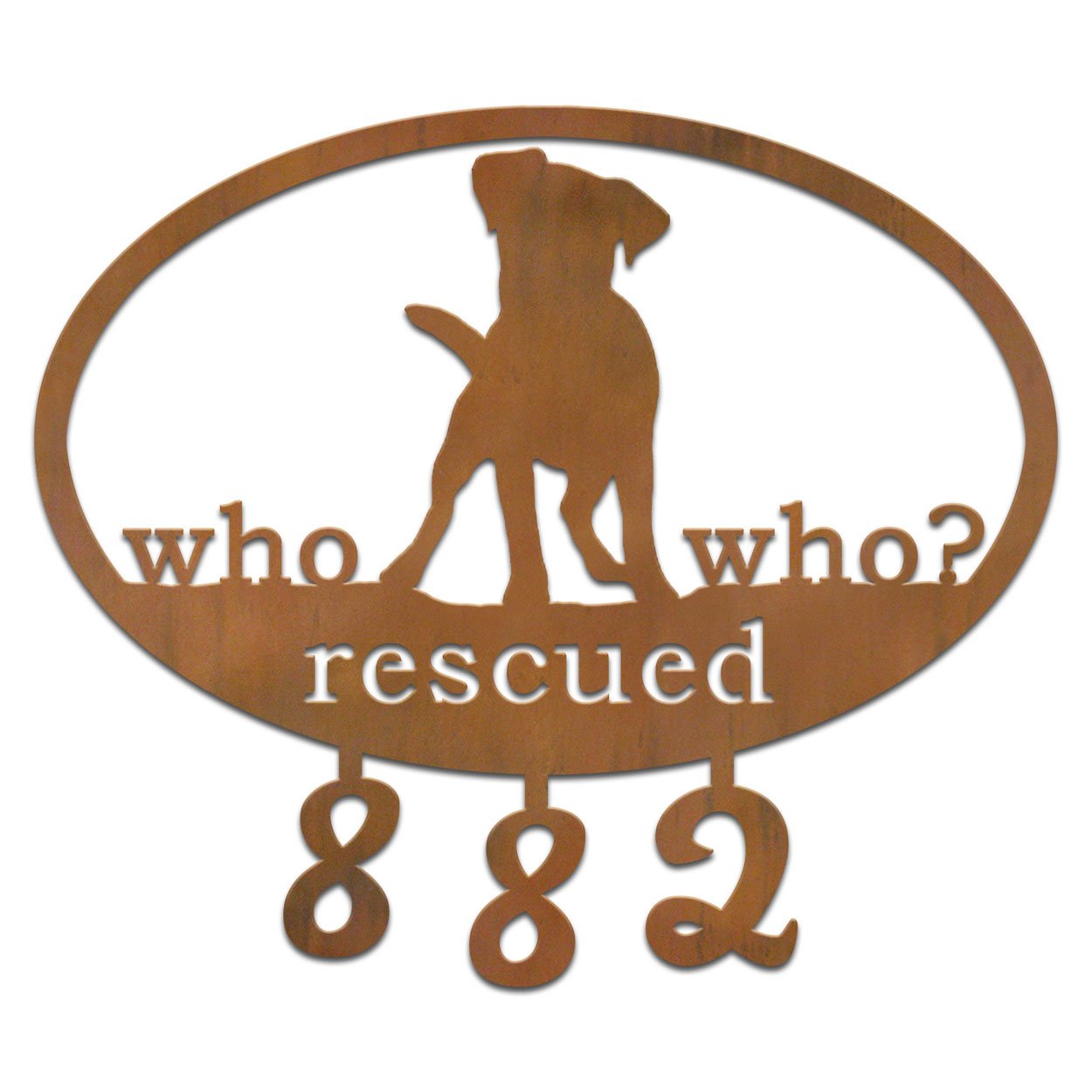601121 - Adopted Dog Custom House Numbers Wall Art