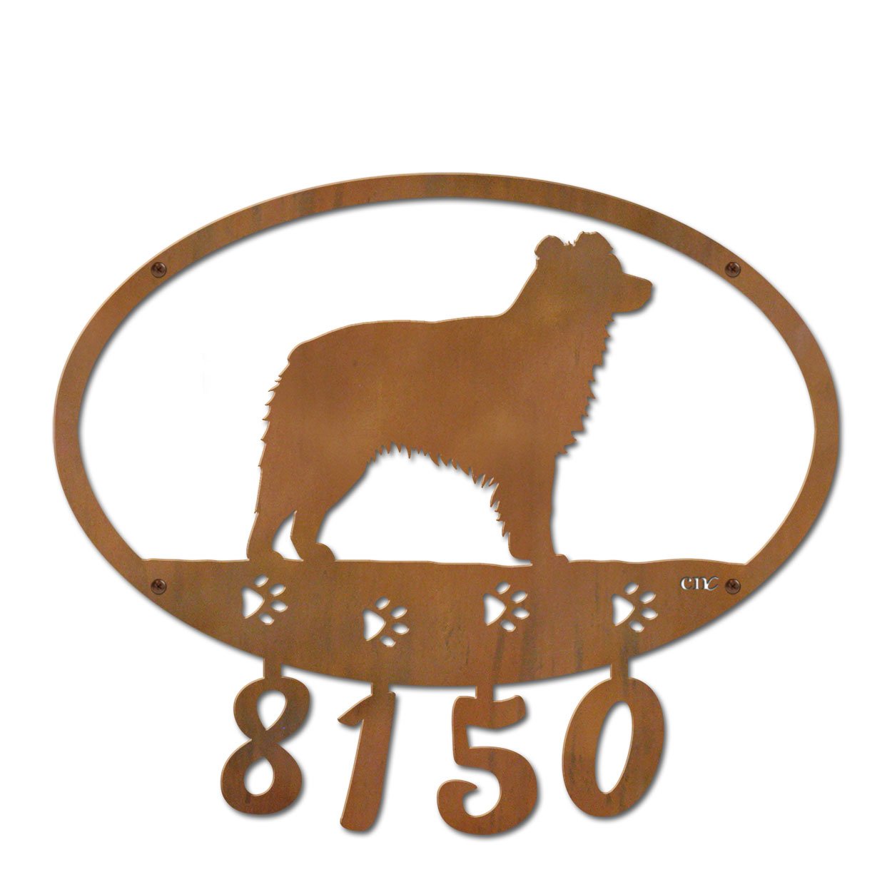 601128 - Australian Shepherd Custom House Numbers