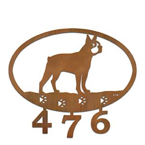 601134 - Boston Terrier Custom House Numbers