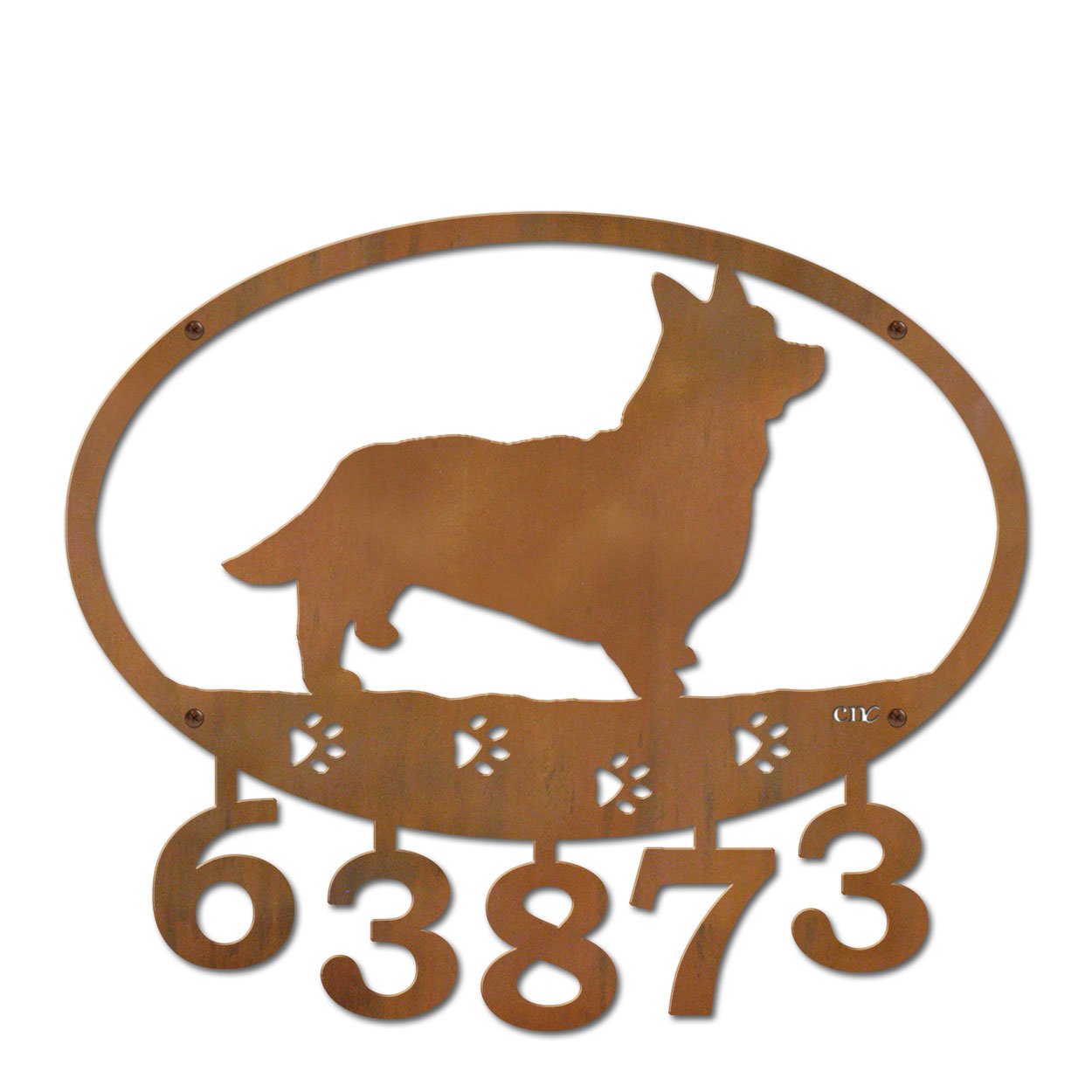 601142 - Pembroke Welsh Corgi Custom House Numbers