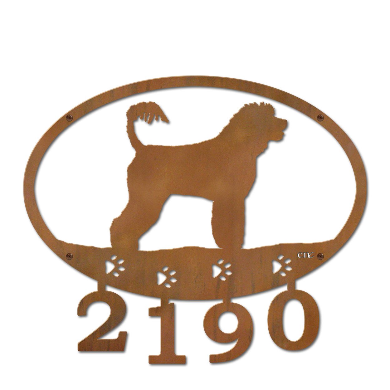 601153 - Portuguese Water Dog Custom House Numbers