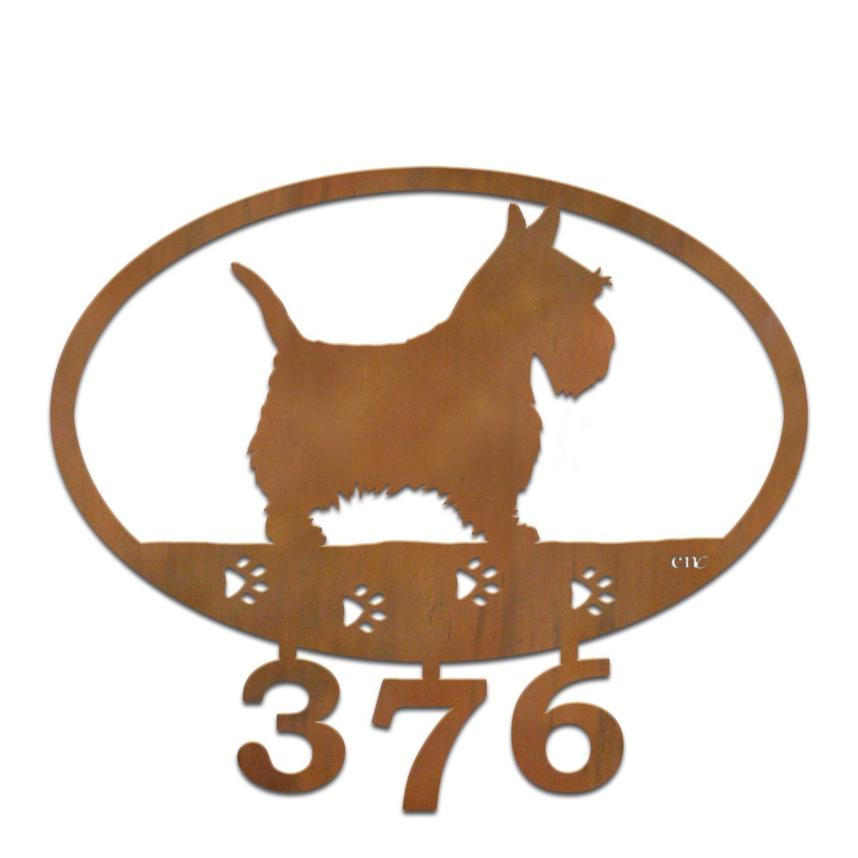 601158 - Scottish Terrier Custom House Numbers Wall Art