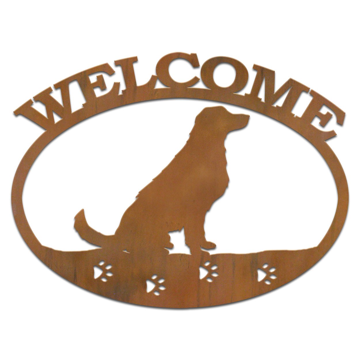 601210 - Golden Retriever Dog Breed Metal Welcome Sign